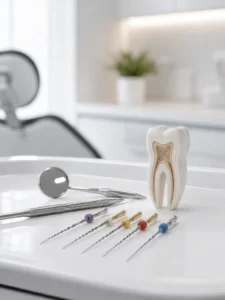 Endodontia em São Paulo: instrumentos de tratamento de canal em ambiente clínico.