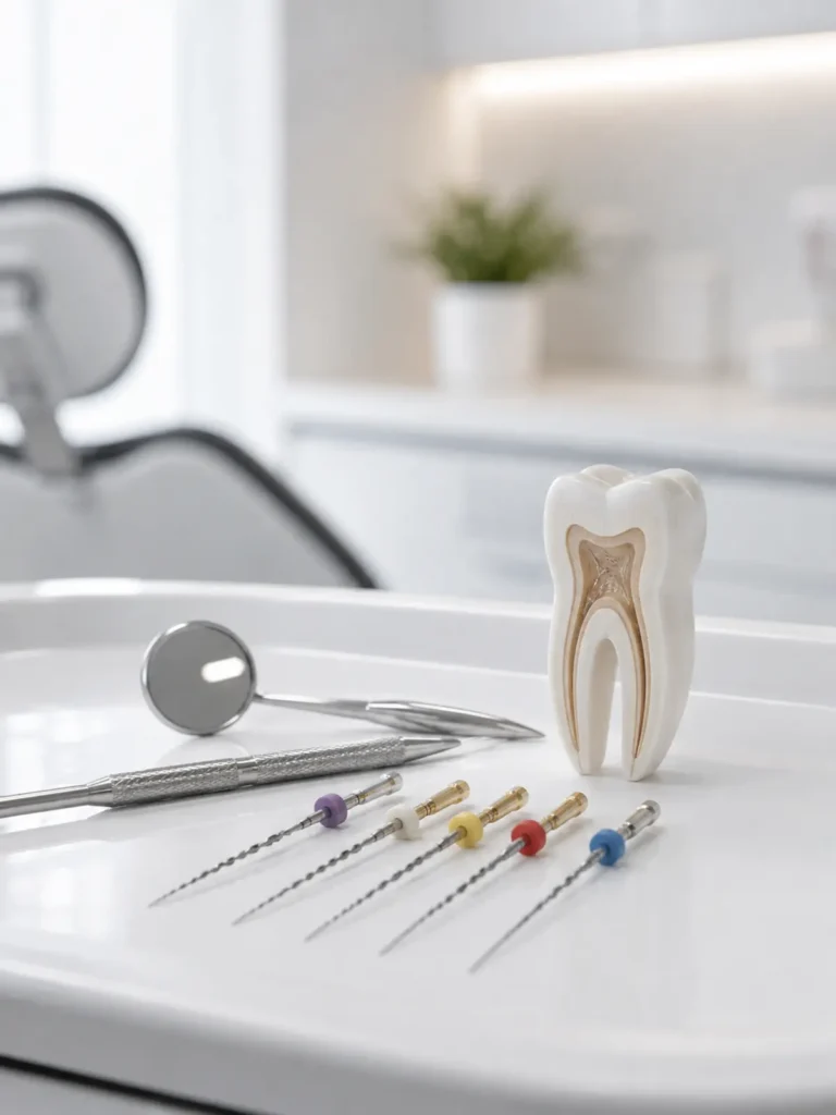 Endodontia em São Paulo: instrumentos de tratamento de canal em ambiente clínico.