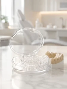 Invisalign em São Paulo: alinhadores transparentes em modelo dental.
